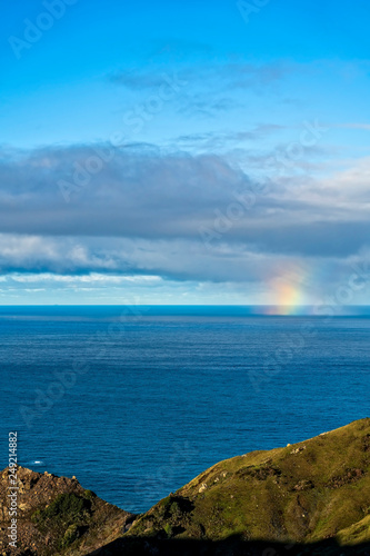 Partial Rainbow from Clouds above Ocean 