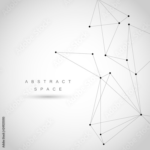 Vector banner design with geometric connected lines and dots