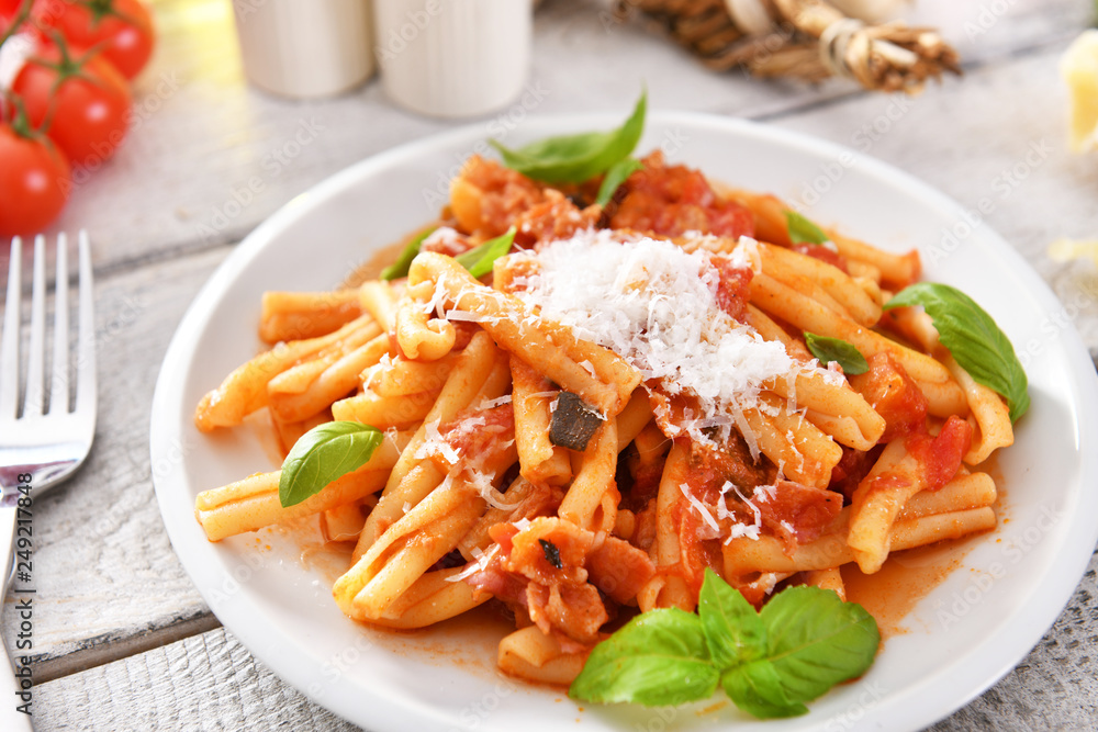 Italian style pasta with tomato sauce Italian style pasta with tomato sauce