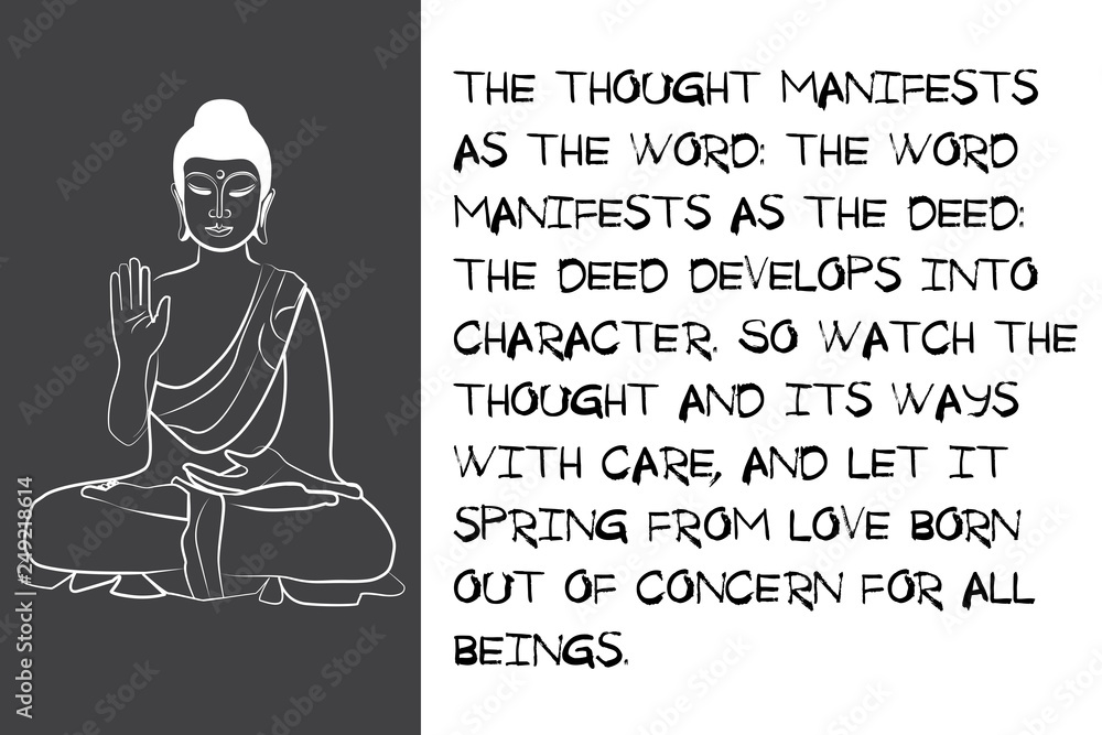 custom made wallpaper toronto digitalBuddha black and white drawing sketch. Quotes buddhism