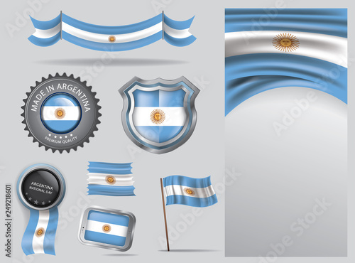  Made in Argentina seal, Argentinian flag and color  --Vector Art--