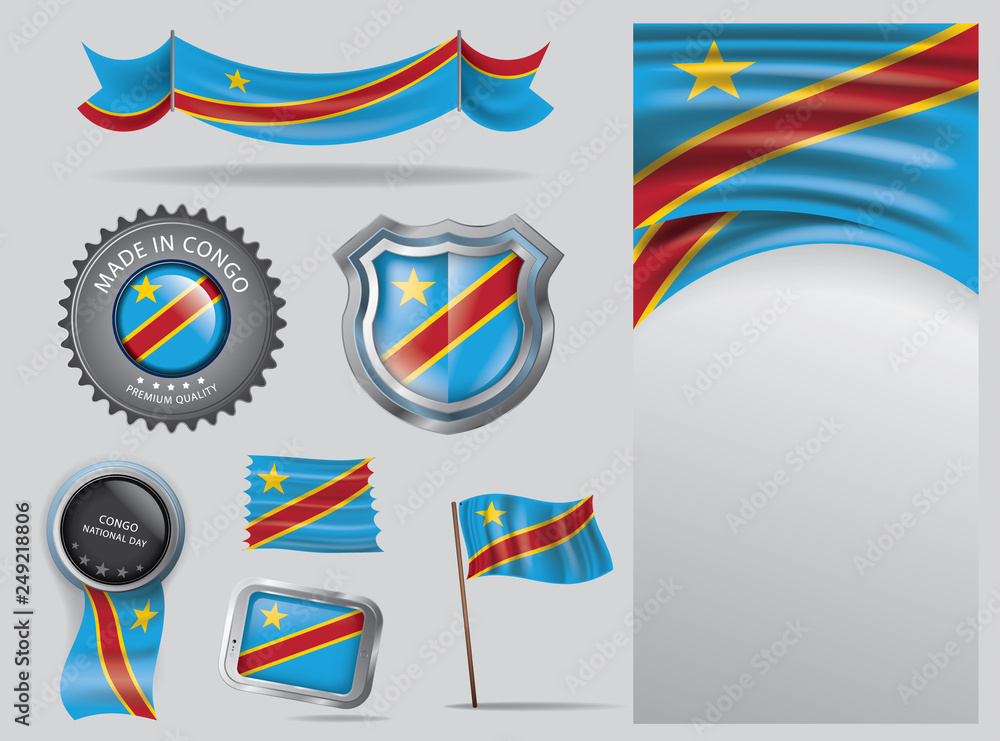 Vecteur Stock Made in Congo seal, Democratic Republic Of The Congo flag ...