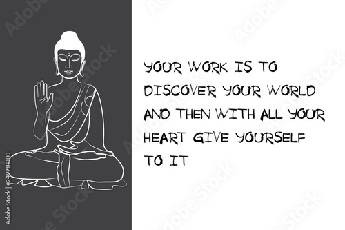 Wallpaper Mural Buddha black and white drawing sketch. Quotes buddhism Torontodigital.ca