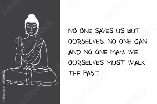Wallpaper Mural Buddha black and white drawing sketch. Quotes buddhism Torontodigital.ca
