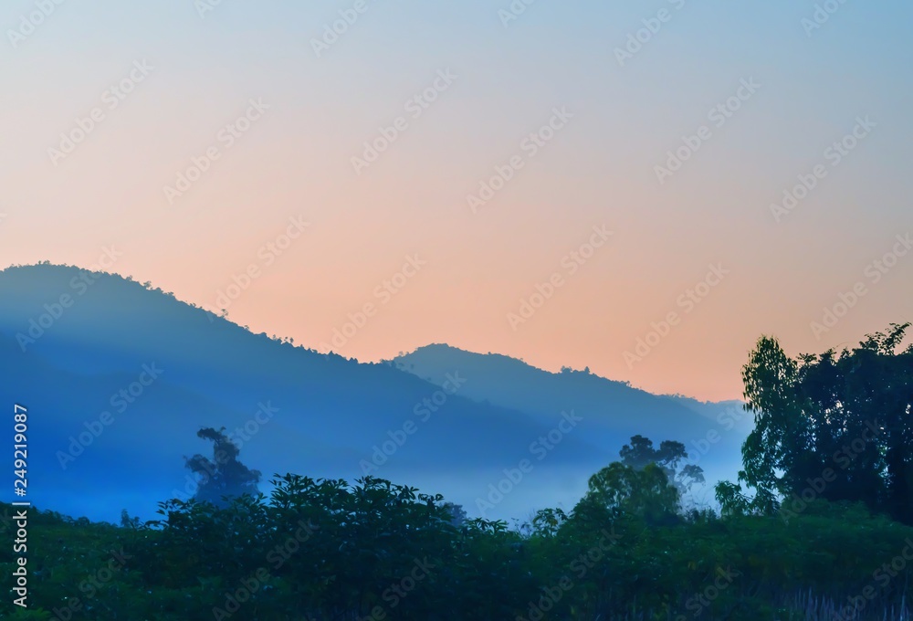 sunset in the mountains