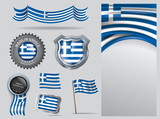  Made in Greece seal, Greek flag and color  --Vector Art--