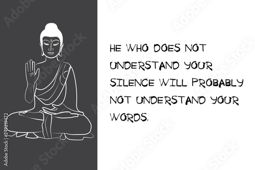 Wallpaper Mural Buddha black and white drawing sketch. Quotes buddhism Torontodigital.ca