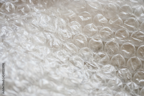 Close up of opaque plastic bubble wrap