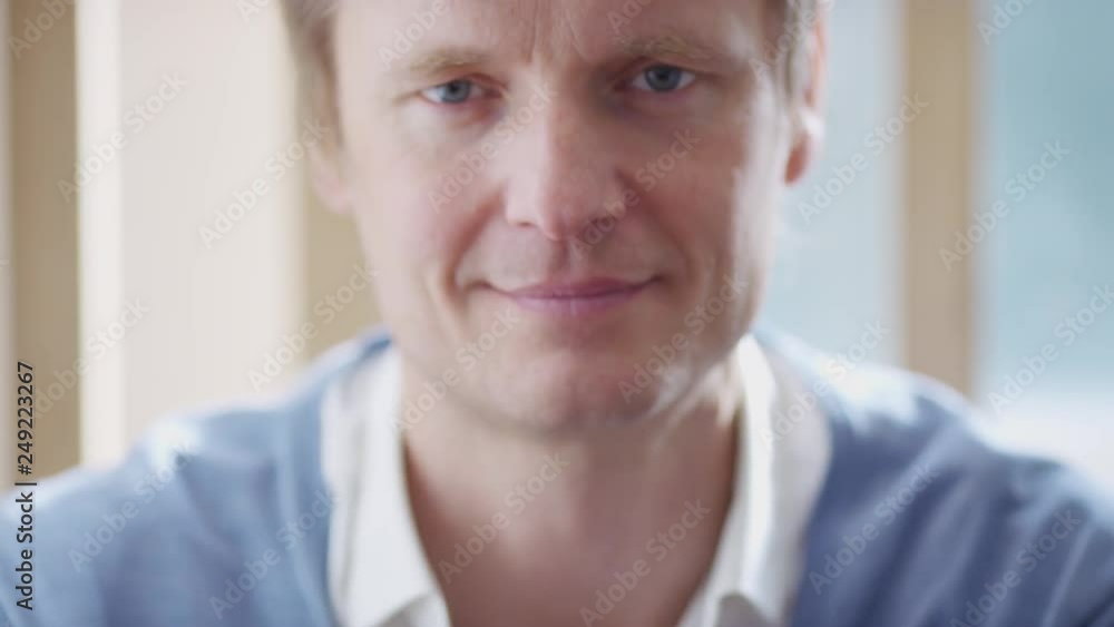 Portrait of handsome male smiling to camera Portrait of handsome male smiling to camera