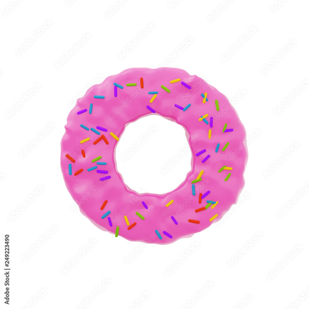 Isolated letter shaped cake with icing and sprinkles on top Isolated letter shaped cake with icing and sprinkles on top