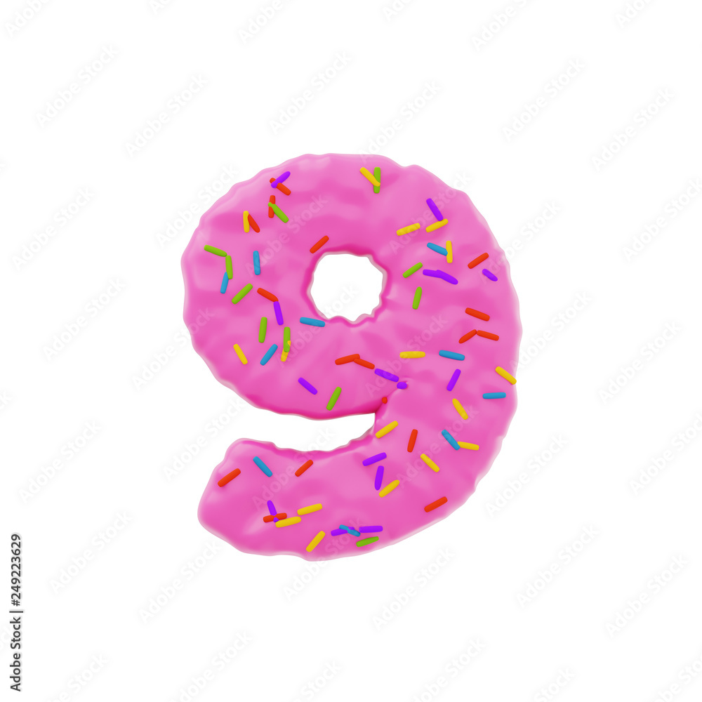 Isolated number shaped cake with icing and sprinkles on top Isolated number shaped cake with icing and sprinkles on top