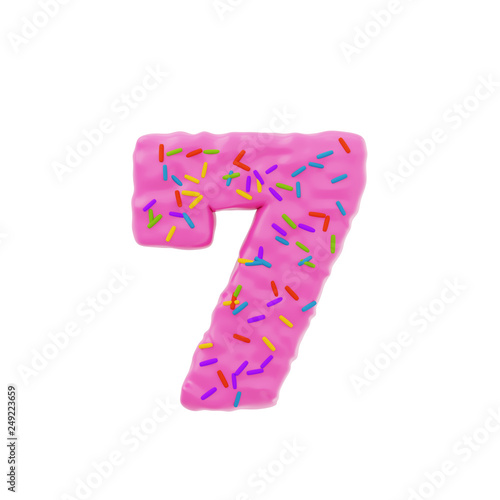 Wallpaper Mural Isolated number shaped cake with icing and sprinkles on top Torontodigital.ca