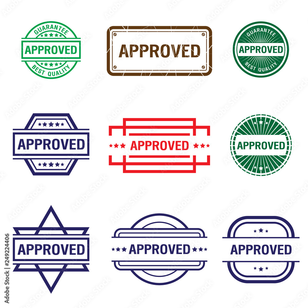 approved stamp Set. approved sign. Vector illustration