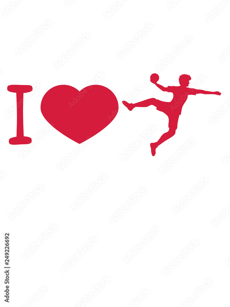herz i love liebe handball ball werfen punkten springen einwurf verein