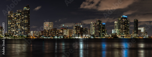 Downtown Miami Night Cityscape