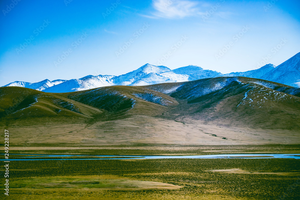 China, Asia, Xinjiang, Snow Mountain Scenery China, Asia, Xinjiang, Snow Mountain Scenery