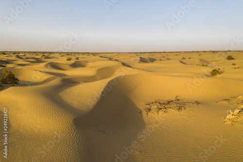 Aerial photography of the Asian desert