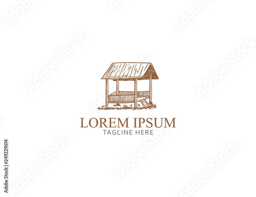 village hut logo template