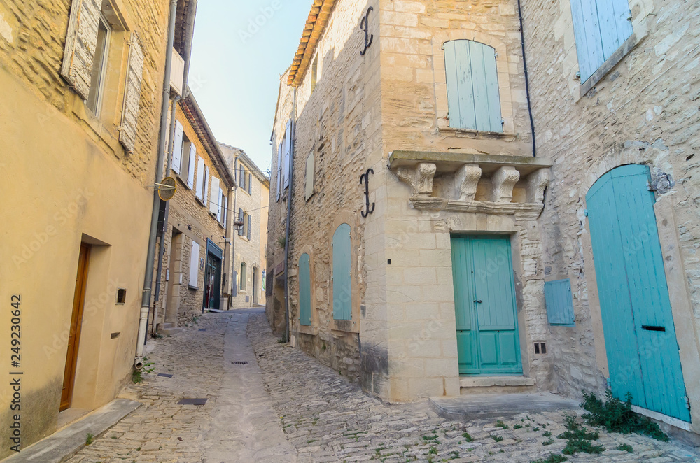 The street in the town of Gord, small charming town in Provence, France