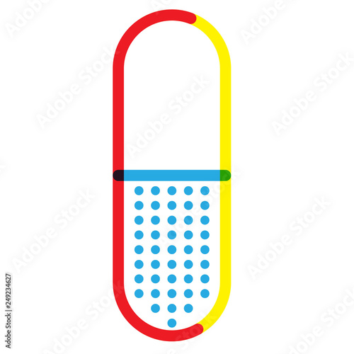 capsule outline color vector icon