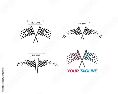 racing flag icon of automotif illustration vector