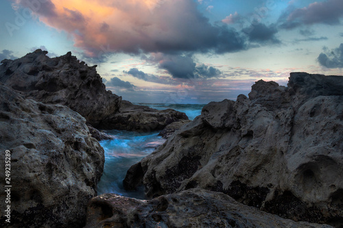 sea sunset rocks