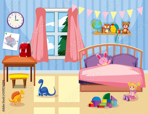 A kids bedroom interior