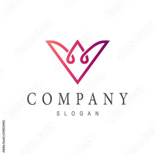 Logo Template, luxury mono linelogo, WV Logo photo