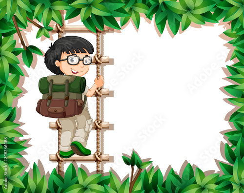 A boy scout on nature frame