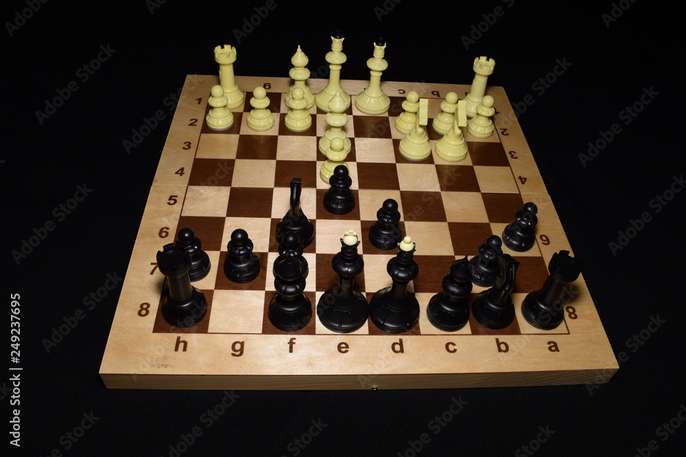 Chess board with the pawns like a strategy theme Chess board with the pawns like a strategy theme