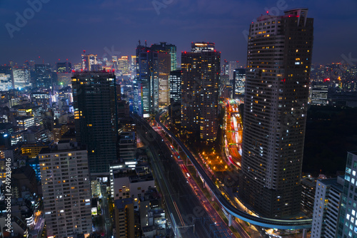 東京夜景　浜松町から望む汐留　新橋　銀座方面 photo