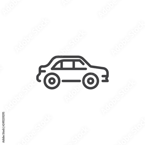 Sedan car line icon. linear style sign for mobile concept and web design. Car outline vector icon. Transportation symbol  logo illustration. Pixel perfect vector graphics