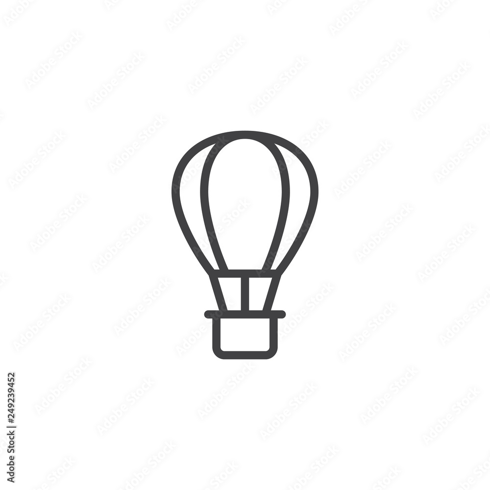 Fototapeta premium Hot Air Balloon line icon. linear style sign for mobile concept and web design. Air balloon outline vector icon. Dopshipping symbol, logo illustration. Pixel perfect vector graphics