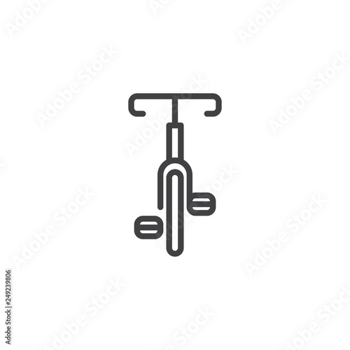 Bicycle front view line icon. linear style sign for mobile concept and web design. Sports bike outline vector icon. Symbol, logo illustration. Pixel perfect vector graphics