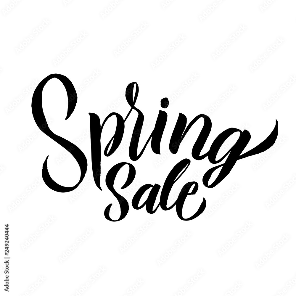 Spring. Trendy script lettering design Spring Sale. - Vector