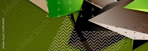 3d triangular shapes geometric background. Origami style pattern with triange shapes for decorative design. Poster design. Line design. Modern presentation template