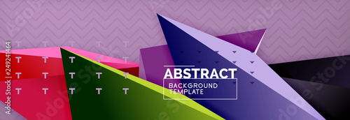 3d triangular shapes geometric background. Origami style pattern with triange shapes for decorative design. Poster design. Line design. Modern presentation template