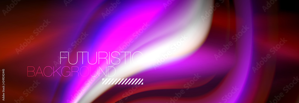 Fluid colors mixing glowing neon wave background, holographic texture Fluid colors mixing glowing neon wave background, holographic texture