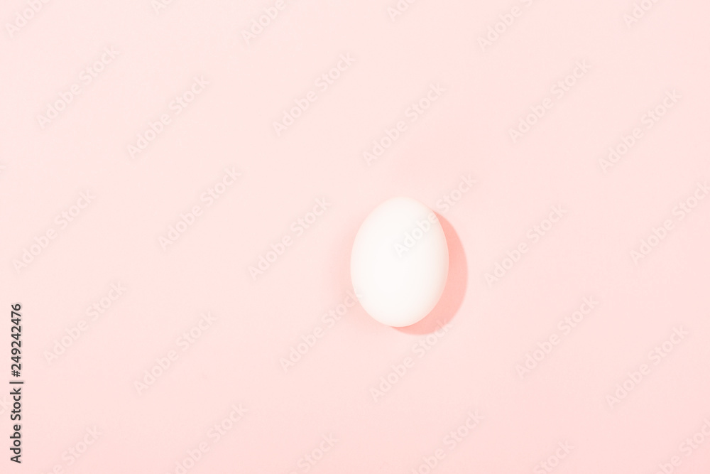 One egg on pink background One egg on pink background