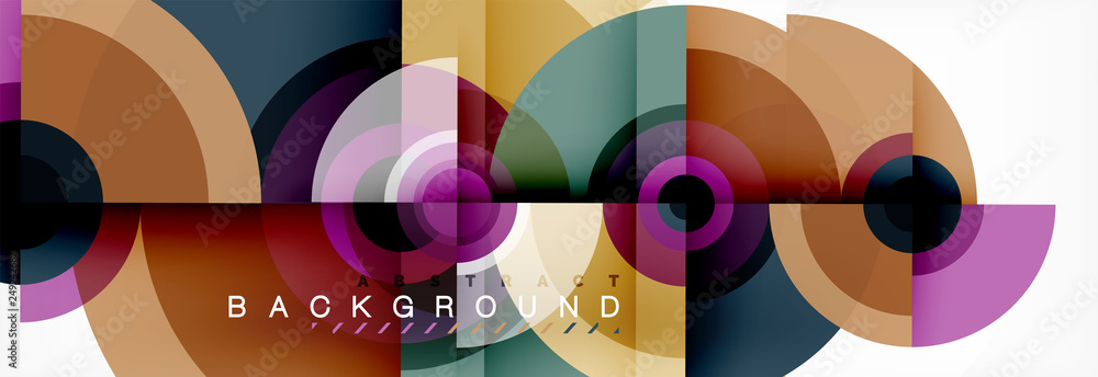 Fototapeta premium Round circles and triangles abstract background