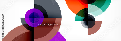 Round circles and triangles abstract background