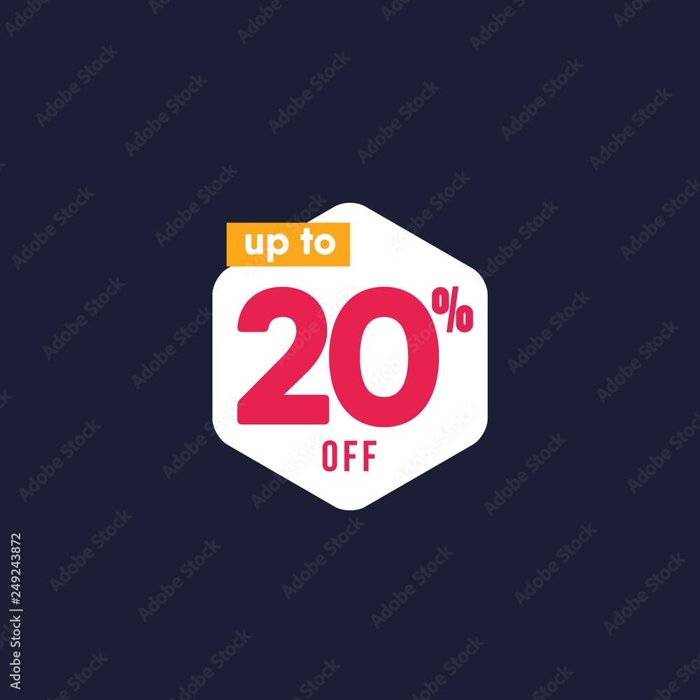 Discount up to 20% off Label Vector Template Design Illustration Discount up to 20% off Label Vector Template Design Illustration