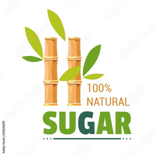 Sugar natural organic product sugarcane farm isolated icon