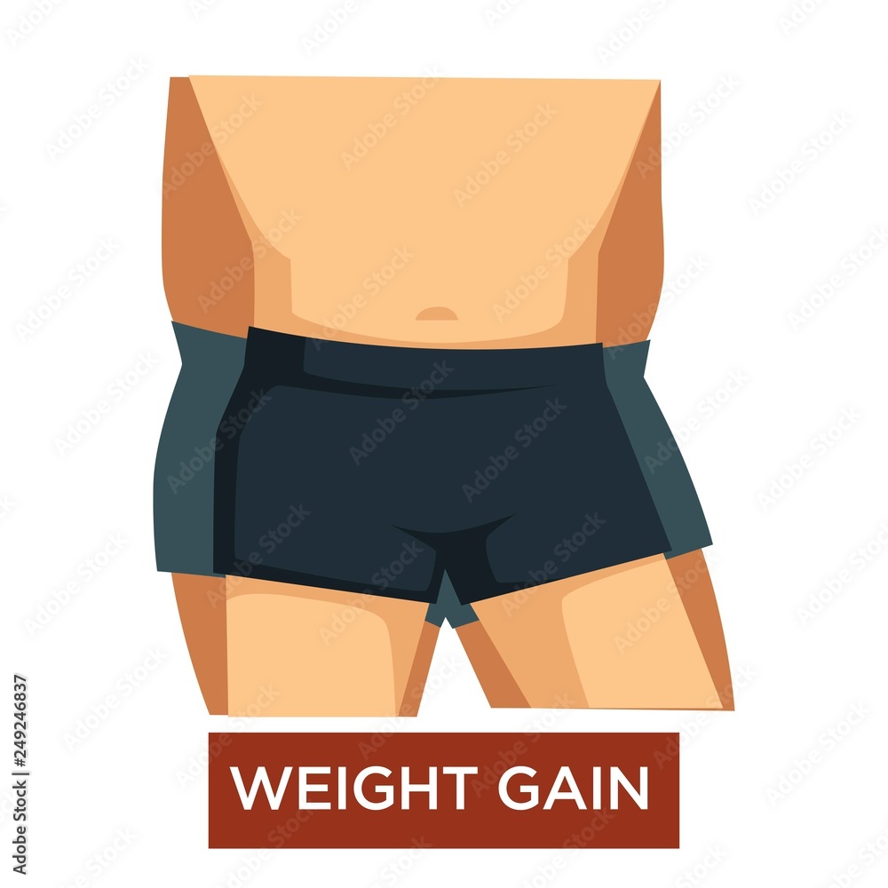 Wait gain overeating overweight obesity isolated male body Wait gain overeating overweight obesity isolated male body