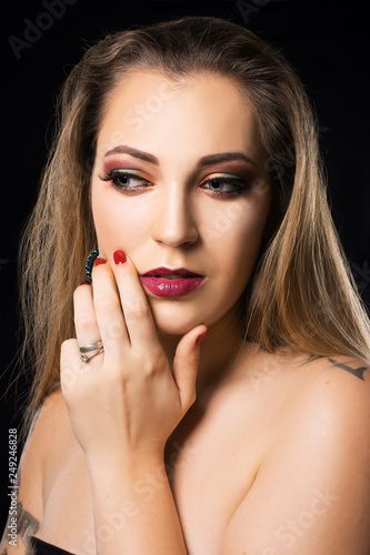 portrait of beautiful girl with makeup