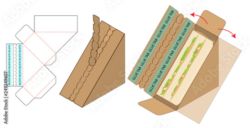 Box packaging die cut template design. 3d mock-up