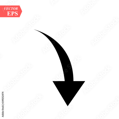 Left down arrow curve icon photo