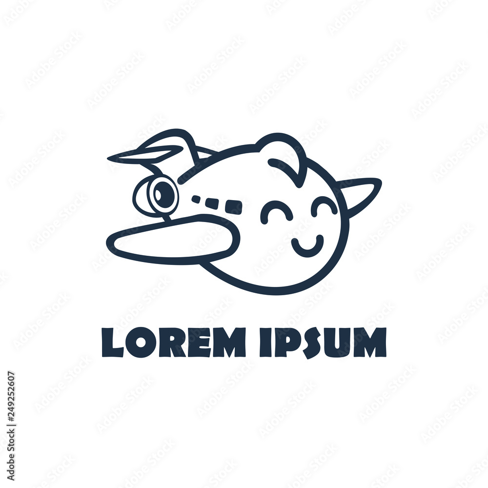 Obraz premium Cute Plane Tour Logo