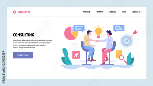 Vector web site gradient design template. Business deal, partnership contract and investment. Landing page concepts for website and mobile development. Modern flat illustration.