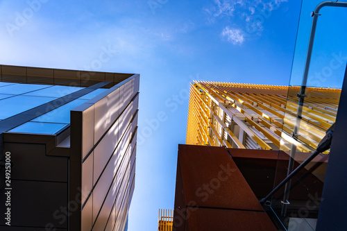 glass facade on a building in Christchurch New Zealand
